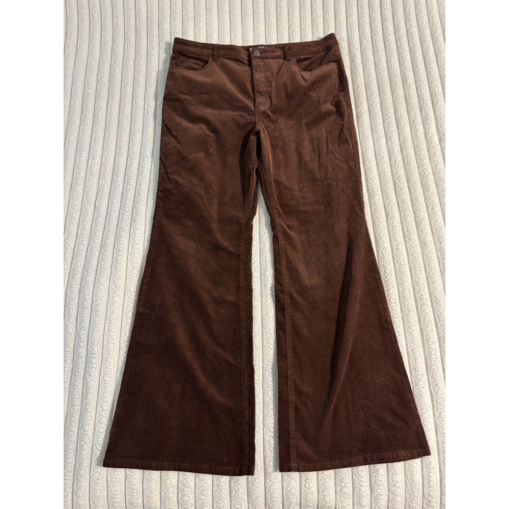 Loft The Slim Flare high rise Corduroy Pants women’s 16/33 chocolate brown retro